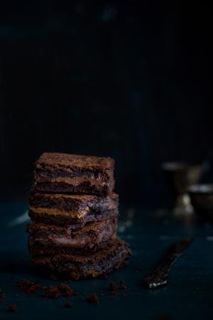Chocolate Brownies with a Sticky Toffee Centre
