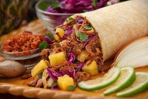 Pulled Pork Taquitos with Pineapple & Red Cabbage