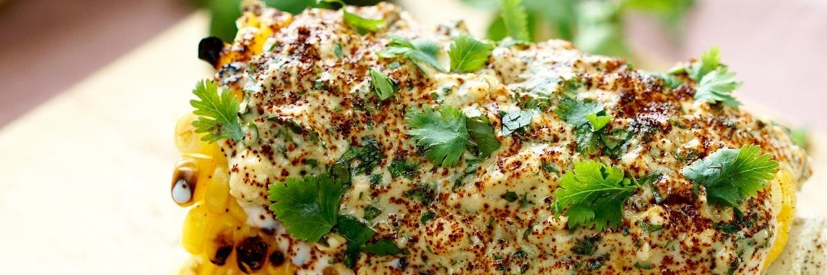 Spicy Buttered Corn on the Cob with Coriander recipe
