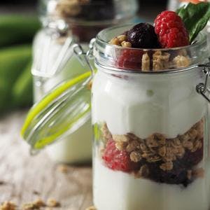 Creamy Yogurt Jars with Granola & Fresh Berries