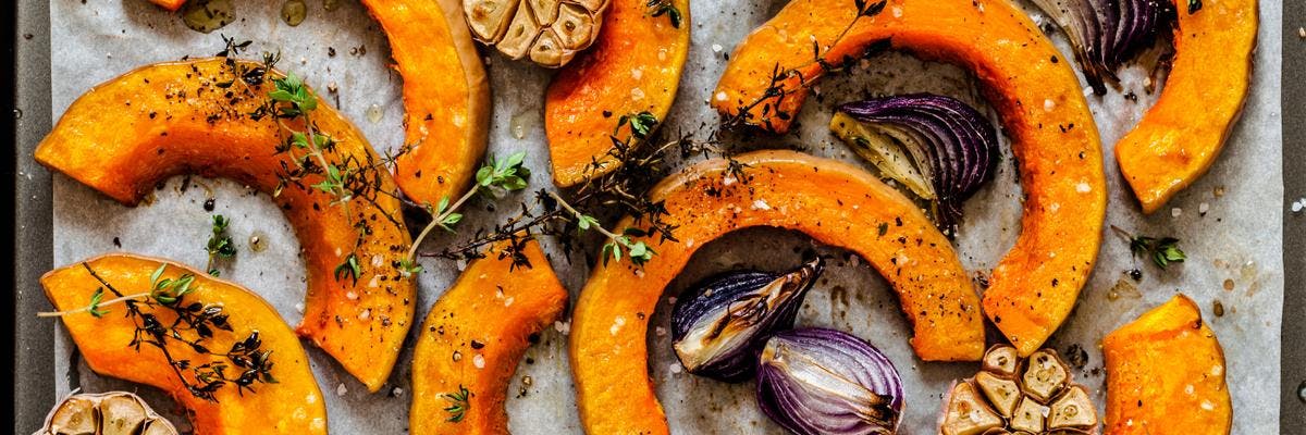 Roasted Butternut, Garlic, Red Onion with Thyme recipe