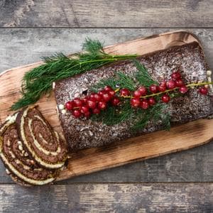 Homemade Yule Log Cake