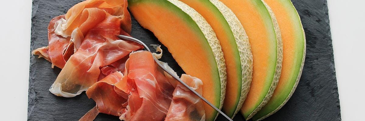 Cantaloupe Melon and Cured Ham Canapés recipe
