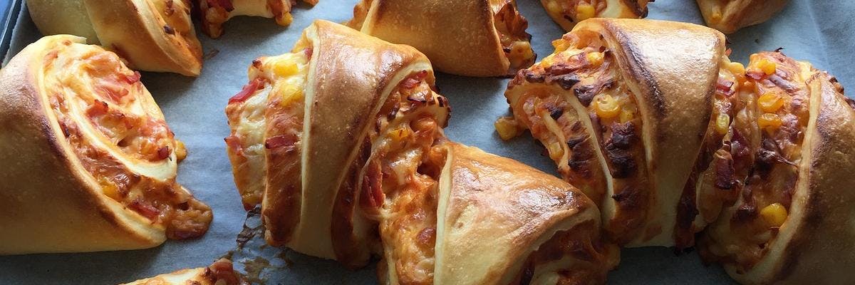 Ham & Sweetcorn Pastry Pizza Rolls recipe