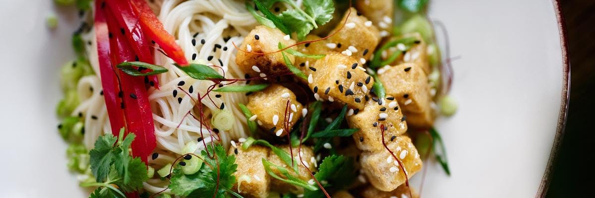 Crispy Tofu & Rice Noodle Salad recipe