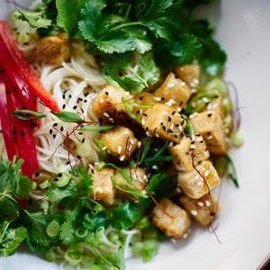 Crispy Tofu & Rice Noodle Salad