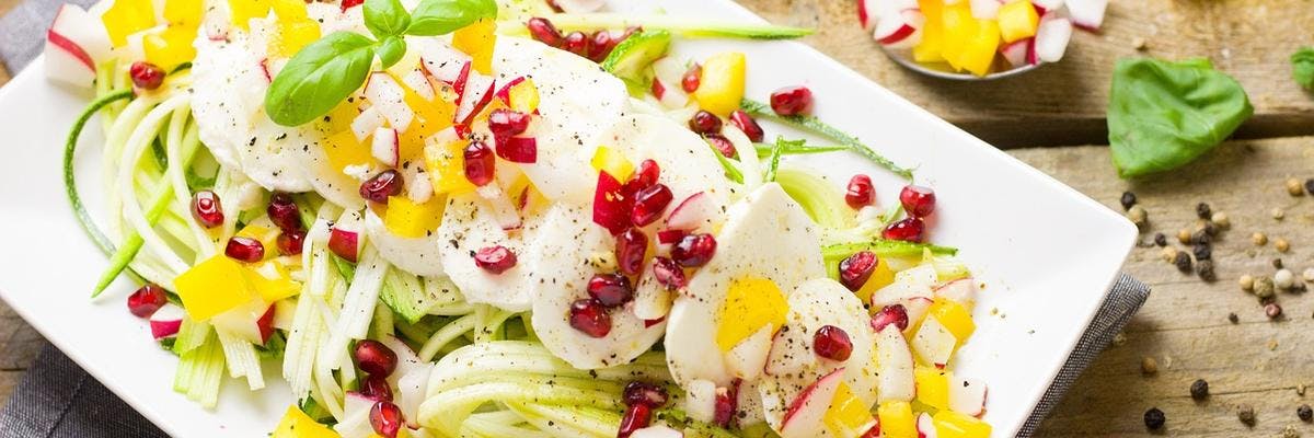 Fresh Zoodle Salad with Fruit & Mozzarella recipe