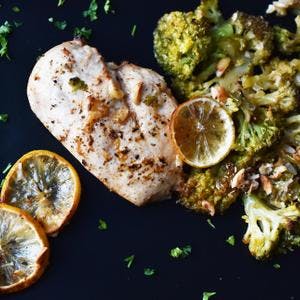 Lemon Chicken with Char Grilled Broccoli & Toasted Nuts