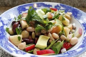 Crisp Apple, Mint, and Three-Bean Salad with Avocado & Red Onion