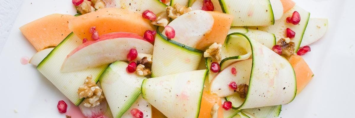 Courgette Salad with Melon, Pomegranate & Walnuts recipe