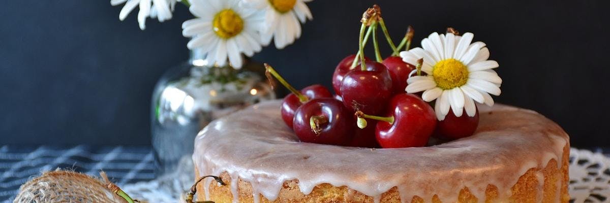 Cherry Bakewell Cake with Lemon Icing recipe