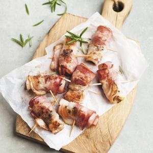 Bacon Wrapped Cheese Skewers