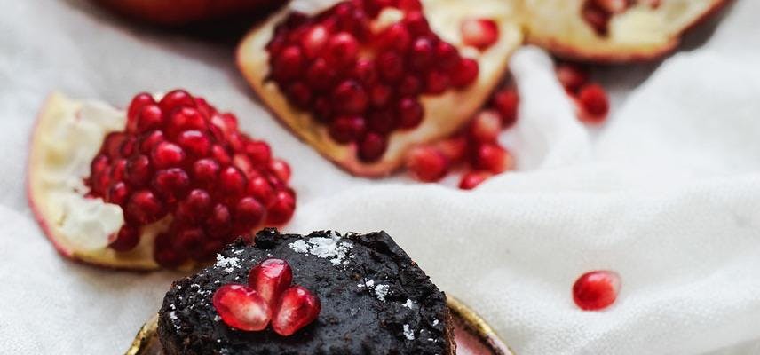 Dark Chocolate & Pomegranate Pudding recipe