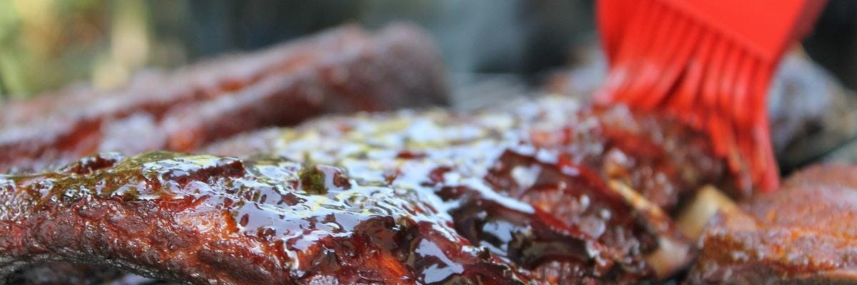 Barbecued Ribs with Chilli Cherry Glaze & Chimichurri recipe