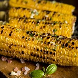 Char-Grilled Corn on the Cob with Garlic & Basil