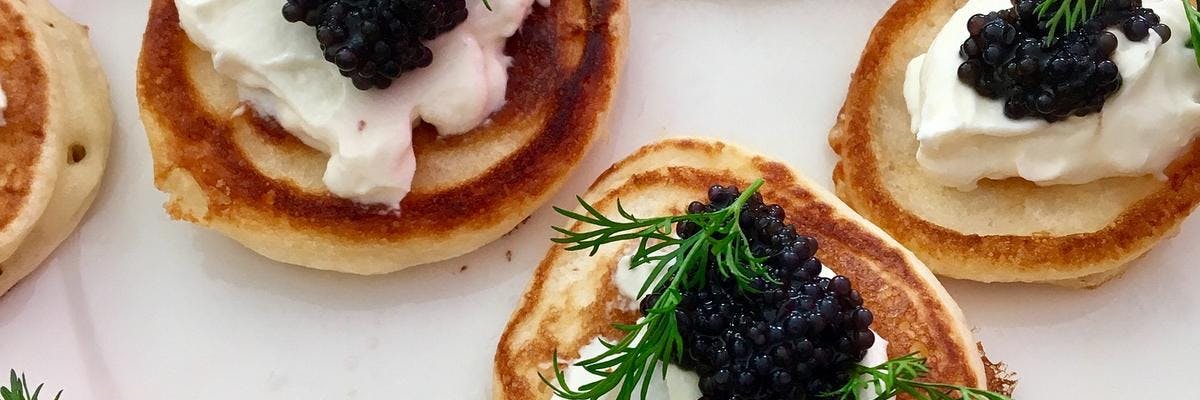 Cream Cheese & Black Caviar Canapés recipe