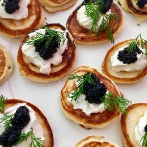 Cream Cheese & Black Caviar Canapés