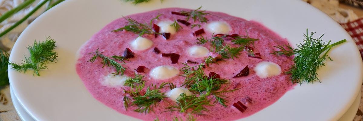 Creamy Pink Beetroot Soup with Fresh Dill recipe