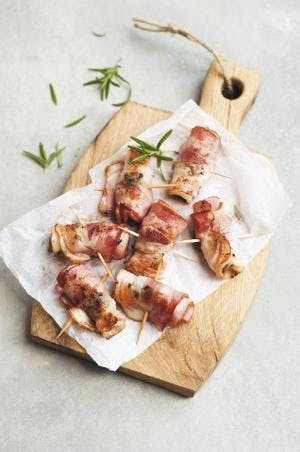 Smokey Bacon Wrapped Pineapple Bites with Rosemary