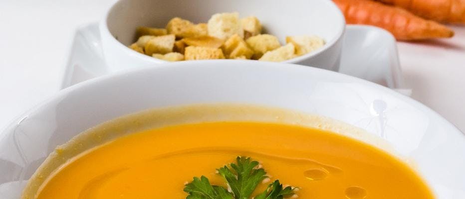 Creamy Carrot Soup with Croutons recipe