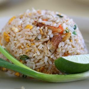 Egg Fried Rice with Crispy Chicken