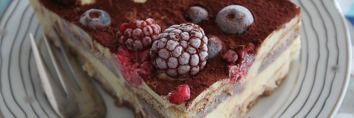 Brandy Tiramisu Topped with Frozen Berries recipe