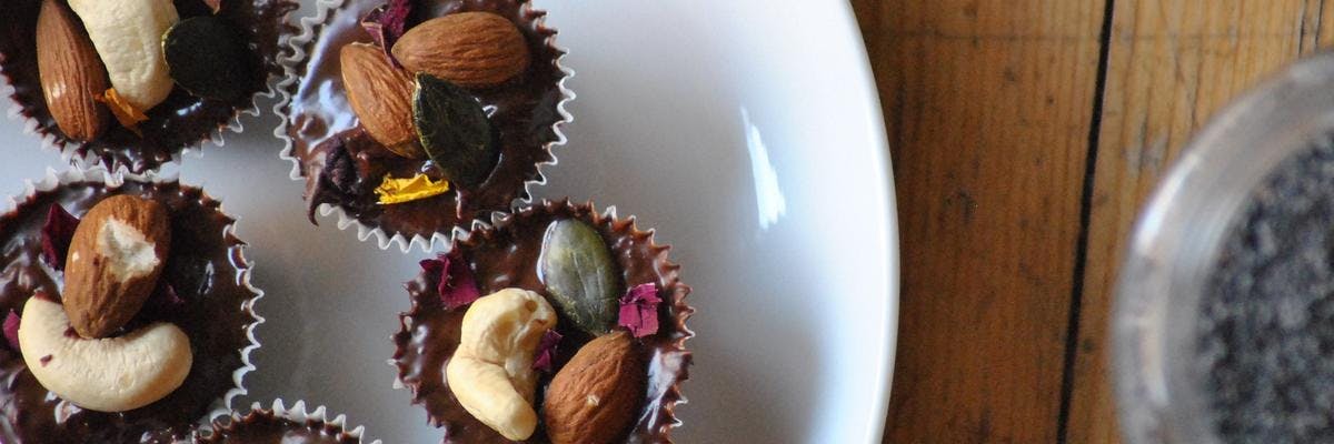 All-Chocolate Mini Cupcake topped with Nuts recipe