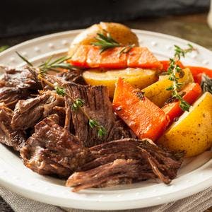 Slow Cooked Beef Brisket with Potatoes & Carrots
