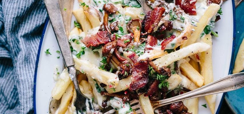 Crispy Bacon and Wild Mushroom Loaded Fries recipe