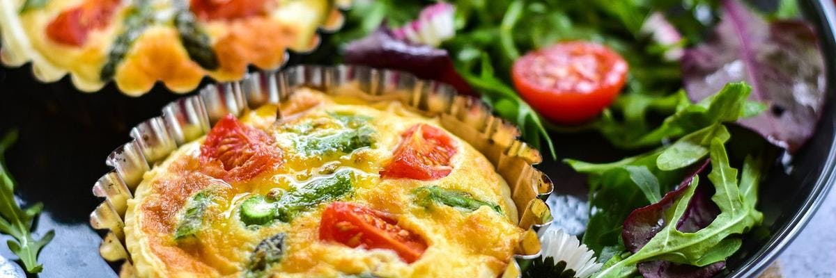 Mini Egg Tarts with Asparagus & Tomato recipe