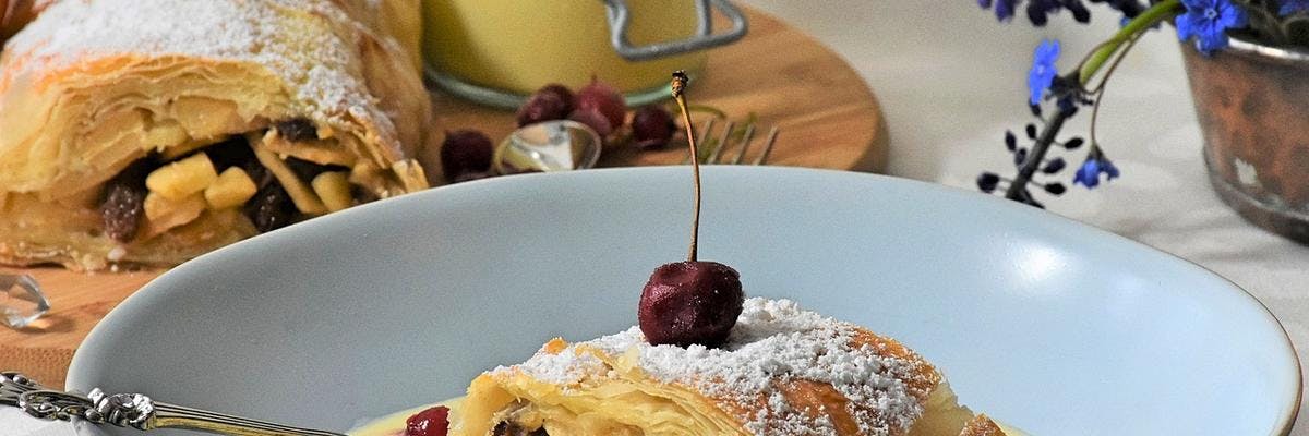 Cherry & Apple Puff Pastry Roulade recipe