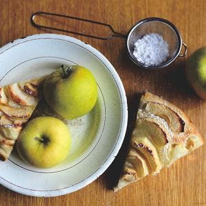 Pie Topped with Apple Slices