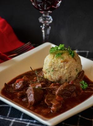 Hearty Beef Goulash with Savoury Dough Dumplings