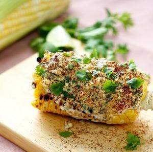 Spicy Buttered Corn on the Cob with Coriander