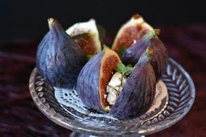 Roasted Figs Stuffed with Goat's Cheese & Drizzled with Honey