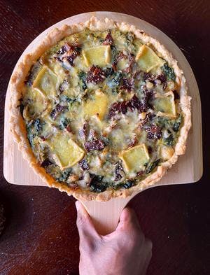 Goats Cheese and Spinach Quiche