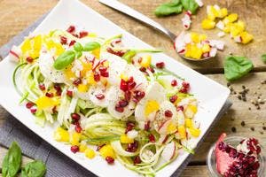Fresh Zoodle Salad with Fruit & Mozzarella