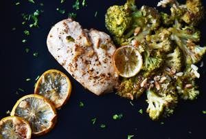Lemon Chicken with Char Grilled Broccoli & Toasted Nuts