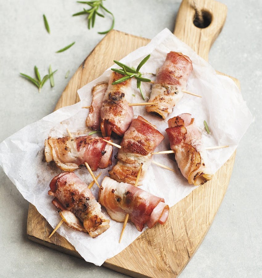 Bacon Wrapped Cheese Skewers