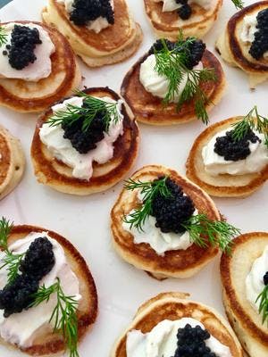 Cream Cheese & Black Caviar Canapés