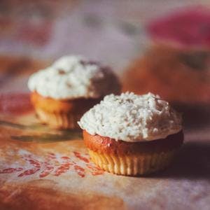 Sweet Brioche Cupcakes with Coconut Icing
