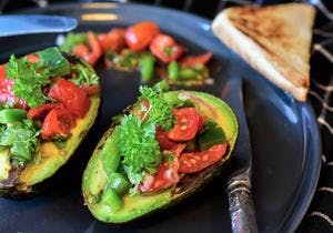 Grilled Avocado Stuffed with Tomato Salsa