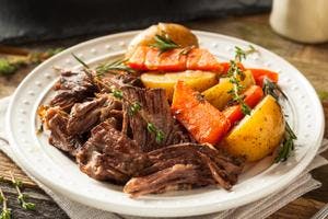 Slow Cooked Beef Brisket with Potatoes & Carrots
