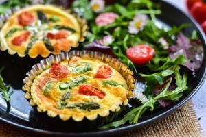 Mini Egg Tarts with Asparagus & Tomato