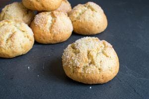 Classic Amaretti Biscuits Sprinkled with Sugar